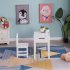  US Direct  MDF Pine Wood Children Study Tables And Chairs Set With Open Drawers Kids Playroom Furniture 59x40 5x59cm White