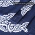  US Direct  MEDALLION Print Shower Curtain Waterproof Thick Textured Fabric Bath Curtain Polyester Bathroom Curtains Blue   White Print 54 x78 