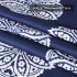  US Direct  MEDALLION Print Shower Curtain Waterproof Thick Textured Fabric Bath Curtain Polyester Bathroom Curtains Blue   White Print 54 x78 
