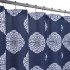  US Direct  MEDALLION Print Shower Curtain Waterproof Thick Textured Fabric Bath Curtain Polyester Bathroom Curtains Blue   White Print 54 x78 