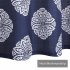  US Direct  MEDALLION Print Shower Curtain Waterproof Thick Textured Fabric Bath Curtain Polyester Bathroom Curtains Blue   White Print 54 x78 