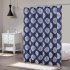  US Direct  MEDALLION Print Shower Curtain Waterproof Thick Textured Fabric Bath Curtain Polyester Bathroom Curtains Blue   White Print 54 x78 