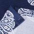  US Direct  MEDALLION Print Shower Curtain Waterproof Thick Textured Fabric Bath Curtain Polyester Bathroom Curtains Blue   White Print 54 x78 