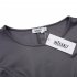  US Direct  MISSKY Women Casual Scoop Neck Long Sleeve Slim Solid Color Ruched Swing Dress