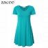  US Direct  MISSKY Women s Casual Loose Tops Short Sleeve T shirt V neck Tunic