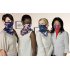  US Direct  MOUNCHAIN Ear Hanging Mask Printed Pullover Outdoor Sports Headcover Casual Sunproof Mask Scarf  Navy blue flower