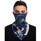 [US Direct] MOUNCHAIN Ear Hanging Mask Printed Pullover Outdoor Sports Headcover Casual Sunproof Mask Scarf  Dark blue green leaves