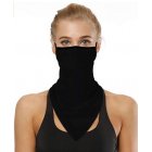 US Ear Hanging Mask Printed Pullover Outdoor Sports Headcover Casual Sunproof Mask Scarf Black *2