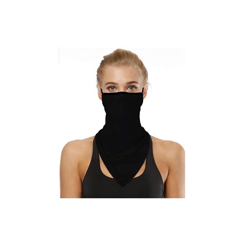 US Ear Hanging Mask Printed Pullover Outdoor Sports Headcover Casual Sunproof Mask Scarf Black *2
