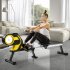  US Direct  Magnetic Rowing Machine With Lcd Monitor  46  Slide Rail  Compact Folding Rower For Home Cardio Workout