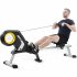  US Direct  Magnetic Resistance  Rowing Machine With Foldable Design  8 Level Adjustable Resistance  Transport Wheels  Black   Yellow  New 