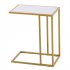  US Direct  Marble Side Table Easy To Assemble Table With Sturdy Table Legs For Apartments Homes Offices  White