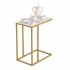  US Direct  Marble Side Table Easy To Assemble Table With Sturdy Table Legs For Apartments Homes Offices  White
