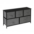 US Mdf 5-Drawer Dresser 2-layer Storage Rack Household Organizer <span style='color:#F7840C'>Furniture</span> Dark gray