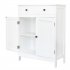  US Direct  Mdf Bathroom Cabinet With 2 Door Drawer Space saving Storage Cabinet For Storaging Paper Shampoo Shower Gel White