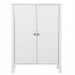  US Direct  Mdf Bathroom Cabinet Waterproof Double Doors 3 Ties Cabinet For Storaging Toiletries Cosmetics Sundries White
