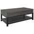  US Direct  Mdf Board U shaped Lift Type Coffee Table With Internal Storage Space Shelf gray