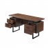  US Direct  Mdf Computer  Desk With Drawers For Home Office 59  Writing Desk Household Furniture Brown