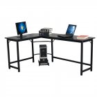 US Mdf L-shaped Office  Desk Home Corner Gaming Desk Writing Studying Computer Table For Home Office Bedroom black