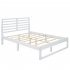  US Direct  Mdf Pine Full size Platform Bed With Headboard 56 5 x 77 5 Inches Bed white