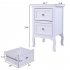  US Direct  Mdf Spray Paint Rural Style Bedside Table Nightstands With 2 Drawers Storage Cabinet For Bedroom white