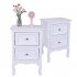  US Direct  Mdf Spray Paint Rural Style Bedside Table Nightstands With 2 Drawers Storage Cabinet For Bedroom white