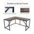  US Direct  Mdf metal Frame L shaped Home Office Computer Desk With Modern Style Easy To Assemble Mahogany Color