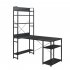  US Direct  Mdf metal Frame Home Office Computer Desk 5 Layers Open Type Bookshelves Large Storage Space black