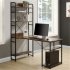  US Direct  Mdf metal Frame Home Office Computer Desk 5 Layers Open Type Bookshelves Large Storage Space brown