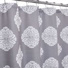 US Medallion Print Shower Curtain Waterproof Thick Textured Fabric Bath Curtain Polyester Bathroom Curtains