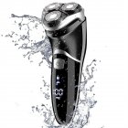 [US Direct] Men Electric Shavers With Pop-up Trimmer Ipx7 Waterproof Rechargeable 3d Rotary Electric Razor Wet Dry Safe Use black