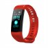  US Direct  Men Women Y5 Smart Watch Bluetooth compatible Heart Rate Monitor Waterproof Sports Bracelet For Children red