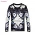  US Direct  Men s Fashion Slim Face Print Long Sleeve T shirt Black White XL equal to American M