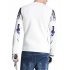  US Direct  Men s Fashion Slim Long Sleeve Digital Print T shirt  White XL equal to American M