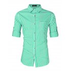 [US Direct] Men's Oktoberfest Costumes Long Sleeve Shirt Fashion Plaid Front Pocket Classical Shirt Tops