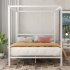  US Direct  Metal Framed Canopy    Bed With  Built in Headboard Furniture For Bedroom white