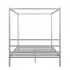  US Direct  Metal Framed Canopy  Platform  Bed With Built in Headboard Household Furniture Silver
