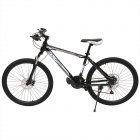 US Metal Mountain  Bike 26 Inch 21 Speed Disc Brake Adjustable Seat Stable Reliable Bicycle Black and white