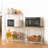  US Direct  Metal Storage  Shelf Standing Rack Organization For Kitchen Microwave Oven Rack Silver