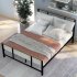  US Direct  Metal bed with wood decoration    Twin size   