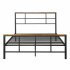  US Direct  Metal bed with wood decoration    Twin size   