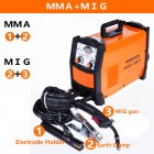  US Direct  Mig160 Mini Electric Welder 110v 220v Current Adjustable Portable Home Digital Welding Machine With Led Display orange