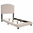  US Direct  Milan Upholstered Platform Bed with Wooden Slats and Nailhead Detail  Twin 