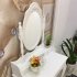  US Direct  Mirror Dresser Mdf Solid Wood Modern Concise 4 drawer 360 degree Rotation Removable Mirror Dresser White