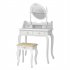  US Direct  Mirror Dresser Mdf Solid Wood Modern Concise 4 drawer 360 degree Rotation Removable Mirror Dresser White