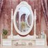  US Direct  Mirror Dresser Mdf Solid Wood Modern Concise 4 drawer 360 degree Rotation Removable Mirror Dresser White