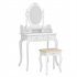  US Direct  Mirror Dresser Mdf Solid Wood Modern Concise 4 drawer 360 degree Rotation Removable Mirror Dresser White