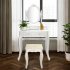  US Direct  Mirror Dresser Mdf Solid Wood Modern Concise 4 drawer 360 degree Rotation Removable Mirror Dresser White