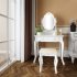  US Direct  Mirror Dresser Mdf Solid Wood Modern Concise 4 drawer 360 degree Rotation Removable Mirror Dresser White