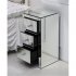  US Direct  Mirrored Nightstand End  Table With 3 drawers For Bedroom Mini Cabinet Silver